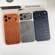 1 chiếc ốp lưng điện thoại da PU cao cấp họa tiết cá sấu, phủ lớp sơn kim loại, bảo vệ toàn diện chất lượng cao, chống sốc, tương thích với iPhone 17 Pro Max 17 Pro - trái cam - Xem 7