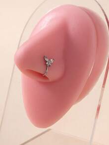 1pc Elegant Butterfly Copper Nose Clip, Faux Nose Ring - Sparkling Cubic Zirconia Embedded, No Piercing Required, Instantly Enhances Charm - Butterfly - View 13