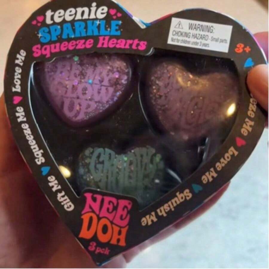 Valentine's Day Stress Relief Nee Doh Teenie Sparkle Hearts Limited Edition Mini Squishable Gift, Suitable For Valentine's Day, Birthday, Christmas, Halloween, Easter And Other Special Occasions, Perfect Gift - Nhiều màu - Xem 1