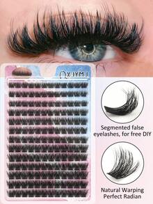 156PCSD Segmented False Eyelashes, With A Soft And Smooth Texture, Are 8-16mm In Length. Ideal For DIY At Home And Convenient To Carry When Going Out, They Are Suitable For Daily Use And Can Be Reused,Eyelash Cluster, Eyelash, False Eyelash. - D - View 7