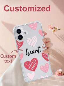 1 ốp lưng điện thoại trong suốt mềm mại, in hình trái tim theo yêu cầu, tương thích với Samsung A14/A52s, XR, 11, 13, 14, 15, 16, 17, mẫu theo mùa, ốp lưng năm 2025, Tình yêu vĩnh cửu - Trong sáng - Xem 1