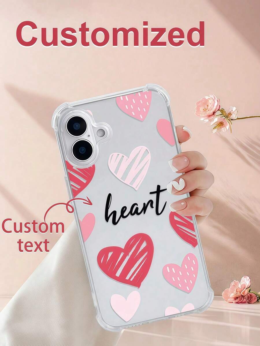 1 ốp lưng điện thoại trong suốt mềm mại, in hình trái tim theo yêu cầu, tương thích với Samsung A14/A52s, XR, 11, 13, 14, 15, 16, 17, mẫu theo mùa, ốp lưng năm 2025, Tình yêu vĩnh cửu - Trong sáng - Xem 1