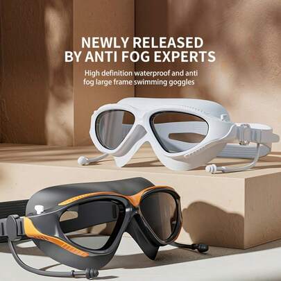 1 cặp kính bơi người lớn, kính bơi chống sương mù, chống nước độ nét cao dành cho nam và nữ, tròng kính cận, góc nhìn rộng, chống nước và chống sương mù, dụng cụ bơi lội chất lượng cao