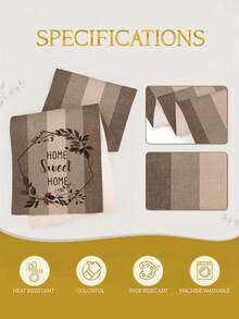 1pc Home Sweet Home Printed Wood Grain Table Runner, Suitable For Family Dining, Kitchen Decor, Home Decor, Outdoor Party And Restaurant Decoration, Linen Texture Appearance, Available In Multiple Sizes - Brown - View 8