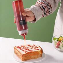 230毫升塑料挤压瓶（1/3/5个装），调味品分装瓶，适用于番茄酱、沙拉酱、巧克力酱和果酱 - 彩色 - 查看 8