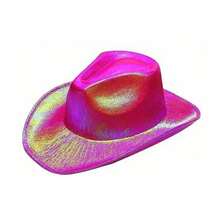 Chapeau de cowboy coloré, chapeau de fête polyvalent et à la mode pour l'Halloween - Multicolore - Voir 4