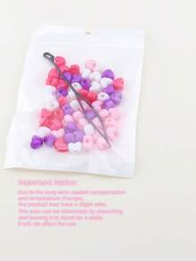 60 hạt nhựa nhiều màu sắc, thích hợp để kết hợp làm các phụ kiện tóc khác nhau, lý tưởng cho việc tạo kiểu tóc hàng ngày, đồ thủ công DIY, quà tặng hình trái tim ngày Valentine và nhiều hơn nữa. - Nhiều màu - Xem 3