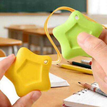 OBOVAY 1 Set Cute Star Shaped Anti-Lost Earphone Lanyard & Erasers, Soft Rubber Pencil Erasers, Precise Smudge-Free Durable Erasing, Portable Backpack Hanging Stationery, Suitable For Students, Office Use And Daily Writing, Perfect Creative Gift For Stationery Lovers And Back To School Season