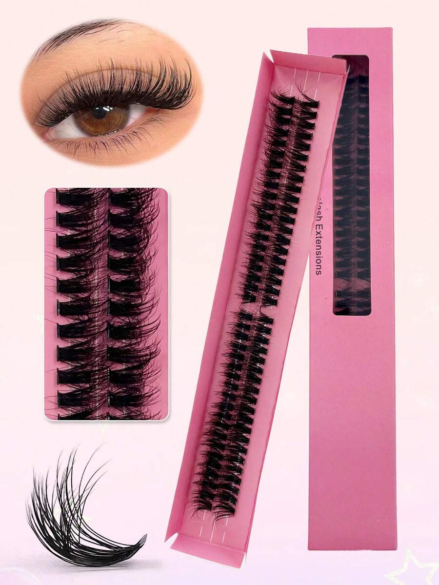 80片60D卷翘假睫毛簇，DIY假睫毛，可拉长、浓密、自然卷翘 - CC - 查看 1