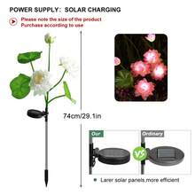 1pc Solar Powered Lotus Flower Ground Stake Light, Realistic Garden Lawn Lamp, Suitable For Yard, Patio, Lawn, Path And Holiday Party, Landscape Lighting - White Light - View 3