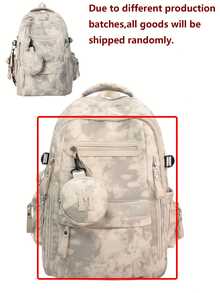 多隔层字母印花尼龙背包，可装15.6英寸笔记本电脑，多口袋轻便学生书包，多功能通勤包，大容量旅行包，适合学生、中小学生、护士、教师、商务人士、旅行、通勤、购物、办公、约会、徒步、训练、工作、生日/节日礼物 - 彩色 - 查看 12