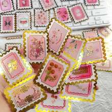 50 piezas Sello de amor Pegatinas de lámina caliente Bolsa creativa Pegatinas de grafiti transparentes de PET Pegatinas decorativas Material de cuaderno Decoración Botella de agua Maleta Pegatinas Regalo de recompensa - Multicolor - Ver 6