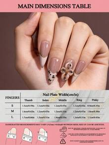 10pcs/1set Handmade Press On Nails For Women, 3D Acrylic Long Stiletto Fake Nails, Hand Painted Leopard Print & 3D Flower Design With Gold French Line, Luxury Reusable Artificial Manicure Nails For Bridal And Casual Wear - Nhiều màu - Xem 11