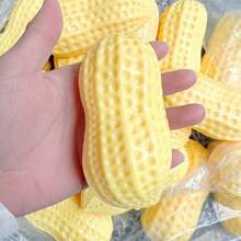 Cute Peanut Squeeze Toy - Portable Pocket Size, Interactive Peanut Shell Design, Satisfying Squish, Ideal For Travel & Classroom Fidgeting - 黃色 - 查看 2