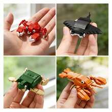 9pcs Realistic Ocean Animal Micro Particle Building Blocks, Multiple Underwater Creature 3D Assembly Models, ABS Material Healing Desktop Entryway Decor, Educational Stress Relief Handmade Toy, Building Block Collection, Back To School Graduation Birthday Anniversary Children Holiday Gift - 彩色 - 查看 3
