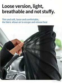 Ống tay chống nắng bằng lụa băng mát lạnh – Rộng rãi và thoáng khí, lý tưởng cho việc lái xe. - tay áo phồng - Xem 8