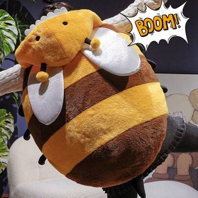 1pc Cute Realistic Bee Plush Doll, Costume Prop For Cosplay, Party, Performance, Home Decor, Pillow