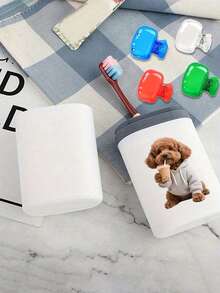 Multi Functional Grooming And Storage Box, Printed With Cartoon Milk Tea Hoodie Dog And Explosive Kitten Patterns, Made Of And Pp Material, Durable And Anti Drop. The Cute Cat And Dog Print Design Is Particularly Eye-Catching. - Multicolor - View 7