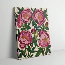 1 pezzo Quadro/Senza cornice cartellone su tela con arte murale floreale astratta di peonia rosa vintage, adatto per ingresso, camera da letto, soggiorno, decorazione moderna per la casa, stile vintage - A - Visualizzare 2