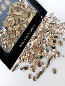 150 viên đá rhinestone tròn dẹt kèm 20 viên đá zirconia hình dạng bất thường lớn màu đen đỏ, phụ kiện làm móng, đá trang trí móng, đá quý trang trí móng. - Màu Hồng baby - Xem 4