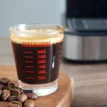 1pc Transparent Glass Measuring Cup With Markings, Durable And Microwave , Suitable For Making Espresso And Cocktails, Essential Kitchen Utensil - Multicolor - View 9