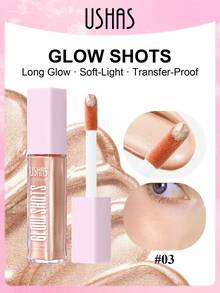 Phấn bắt sáng USHAS Pearlescent, công thức chống thấm nước, làm sáng lớp trang điểm mặt, phấn bắt sáng đa năng, độ bền màu lâu trôi, phù hợp với mọi loại da, không thể thiếu cho trang điểm dự tiệc và lễ hội. - #03 - Xem 2