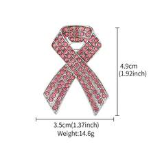 Silver-Plated Rhinestone Encrusted Ribbon Lapel Pin, Luxury Breast Cancer Awareness Commemorative Brooch, Fashion Suit Accessory Symbolizing Hope For Breast Cancer Prevention, Breast Cancer Awareness Month October Gift - Commemorative Bracelet - View 4