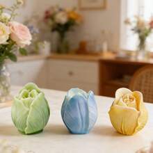 3件套硅胶郁金香模具，适用于DIY蜡烛、香薰蜡烛、树脂、石膏、软陶、环氧树脂填充模具 - 鬱金香 - 查看 2