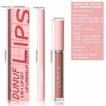 DUNUF 2-In-1 Lip Liner And Lip Gloss Set #12 - Premium Wine Red Matte Lip Kit For US Beauty Enthusiasts! Features Ultra-Smooth Retractable Lip Liner For Precise Lip Contouring & Filling, Paired With Highly Pigmented Velvet Matte Liquid Lip Gloss That Delivers Long-Lasting, Transfer-Proof Color Payoff. Perfect For Creating Bold Retro Red-Brown Lip Looks-Ideal For Daily Wear, Parties, Or Fall/Winter Makeup. Smooth, Creamy Texture Glides On Easily Without Dragging, Waterproof & Smudge-Proof Formula Ensures All-Day Wear. High-Definition #12 Deep Wine Red Shade Flatters All Skin Tones, Matches Y2K Retro & Everyday Makeup. Essential All-In-One Lip Makeup Set For Girls & Women, A Must-Have Beauty Essential For Your Collection! - R12 - 查看 4