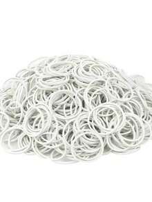 100/300/500 piezas Bandas de goma industriales blancas de 25mm, alta elasticidad, bandas de goma blancas adecuadas para organizar y atar, diámetro 25mm/0.984 pulgadas - Redondo - Ver 1