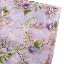 1 Tấm vải chiffon thêu hoa - 19,68x57 inch (50x145cm) Hoàn hảo để tự làm khăn trải bàn, khăn ăn và đồ thủ công, vật liệu may vá và ch quilting | Chỉ giặt tay - mặc định - Xem 1