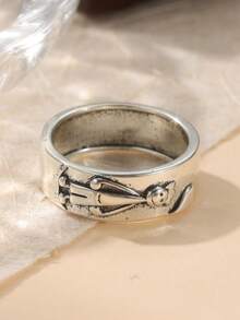 Anillos de pareja de cobre artesanales vintage, anillos conmemorativos, anillos de regalo, anillos de boda bohemios - Plateado - Ver 2