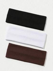 1/4pcs Set Simple Solid Color Sports Headband, Casual Versatile Hair Accessories For Women In Autumn/Winter, Elegant Scarf Headwrap Soft Headband Summer Outfits,Festival,Party - Multicolor - View 5