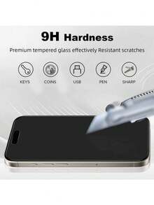 2 قطعة واقي شاشة زجاجي مقسى 9H مطفي مضاد للتجسس، متوافق مع iPhone 17 Pro Max/17 Pro/17 Air/17/15 Plus/15 Pro Max/15 Pro/15/14 Pro Max/14/14 Plus/14 Pro/13/13 Pro/13 Pro Max، حماية كاملة مضادة للتجسس، مجموعة تركيب تلقائي، سطح مطفي مضاد للانعكاس، مضاد للبصمات، مضاد للخدش، متوافق مع أغطية الهاتف، لمس ناعم - قطعتين - مشاهدة 5