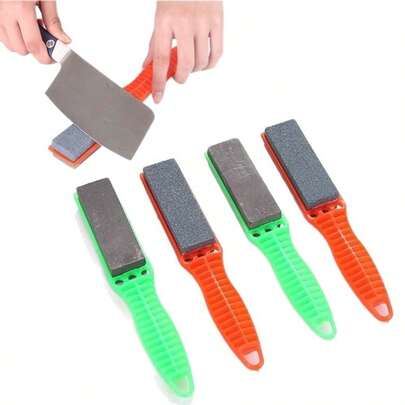 Double-Sided Whetstone, Random Color, Effective Household Knife Sharpener For Kitchen & Dining