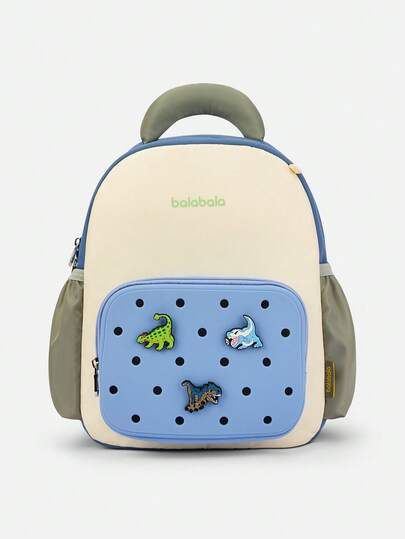 Balabala Ba lô trẻ em unisex 2026, thiết kế miếng vá có thể tháo rời, quai đeo mềm mại thoải mái, cặp sách thường ngày, chất liệu bền nhẹ.