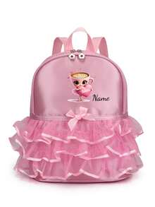 This Personalized Mini Casual Backpack Adopts A Simple Yet Exquisite Design, Making It Multi-Functional And Practical. The Solid Color Design Is Embellished With A Bow And Lace Trim, Including A Heart-Shaped Coffee Girl Pattern Inspired By The "Classic Of Mountains And Seas". It Is Very Suitable For Daily Use, Shopping, And Going To School. It Also Makes A Great Birthday Or Back-To-School Gift. - Multicolor - View 9