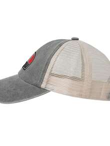 Agv New Printed Breathable Leisure Washed Denim Mesh Baseball Cap - Grey - View 3