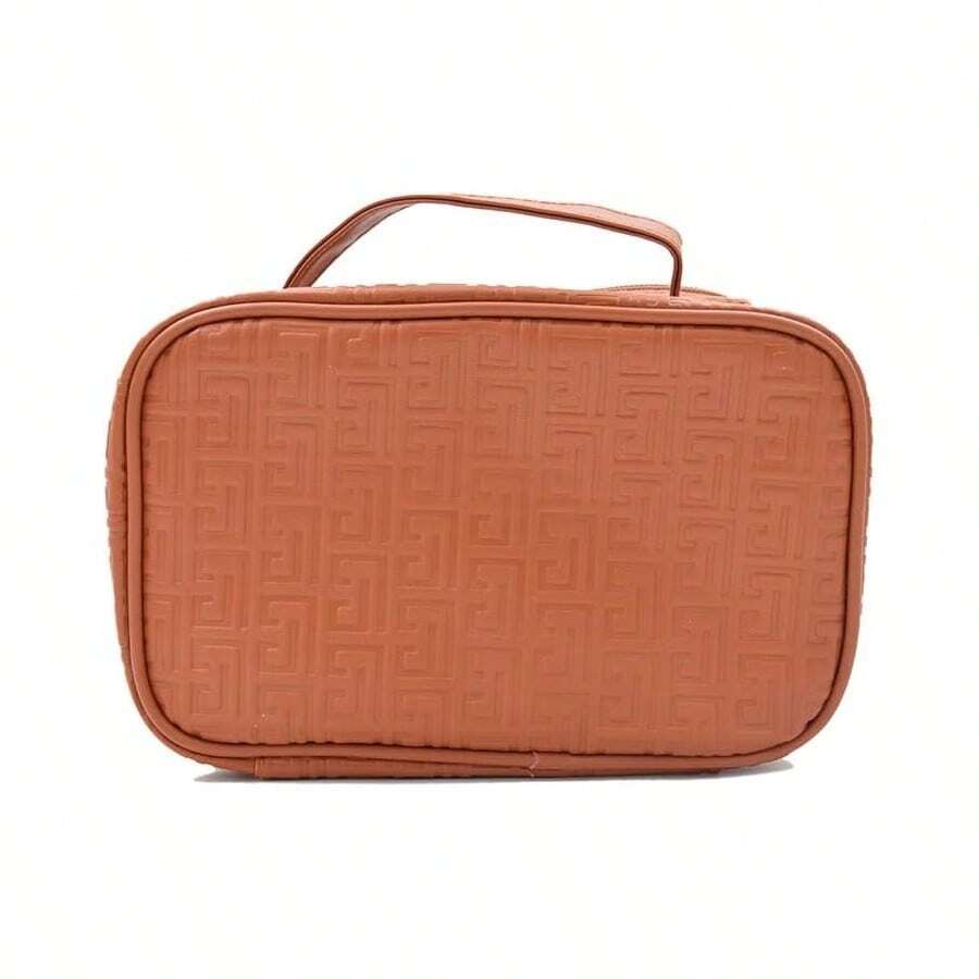 bright orange functional makeup bag travel toiletry pouch for essentials - Naranja - Ver 1