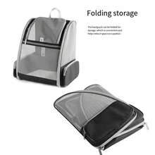 Foldable Pet Carrier Backpack For Small Dogs & Cats Under 15lbs, Black - Multicolor - View 3