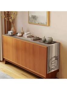 1pc Home Sweet Home Printed Wood Grain Table Runner, Suitable For Family Dining, Kitchen Decor, Home Decor, Outdoor Party And Restaurant Decoration, Linen Texture Appearance, Available In Multiple Sizes - Brown - View 6