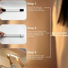 NBBUFF Đèn LED cảm biến chuyển động, chiếu sáng dưới tủ, dùng pin sạc, có thể điều chỉnh độ sáng, thích hợp cho phòng ngủ, nhà bếp, cầu thang, tủ, tủ quần áo, phòng đựng thực phẩm. - 3 nhiệt độ màu - Xem 10