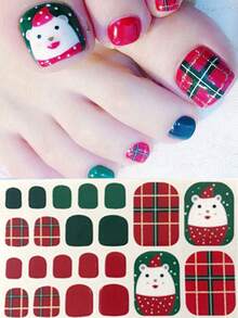 Pegatinas para arte de uñas de los pies, diseños de corazones y patrones geométricos de dibujos animados, purpurina multicolor, diseño mixto versátil, fácil aplicación con raspador - Multicolor - Ver 36