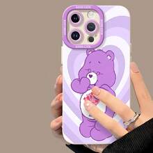 Batido de Ositos Cariñositos Morados con temática de amorfunda de teléfono Fundas compatibles con ,Apple,VIVO,OPPO,,, y Honor.Fabricadas en silicona TPU,ofrecen protección contra golpes y caídas. - Blanco - Ver 4