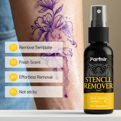 1.35 Oz Tattoo Ink Cleansing Spray, Fresh And Non-Greasy, Gentle And Non-Irritating, Suitable For Post-Tattoo Cleaning, Compact Travel Size, Easy To Carry