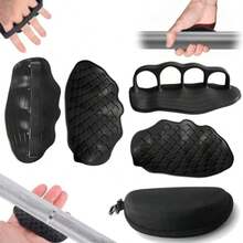 2 Pares puños de Ga Antideizantes para Entrenamiento Negros con Caja de Almacenamiento Guantes Protectores de Manos de Ga ómicos para agarres Antideizantes para Gimno - Empuadura grande negra - Ver 1