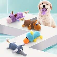 One Cute Animal Design Dog Plush Toy - Interactive And Bite-Resistant Pet Chew Toy! - 灰色大象 - 查看 3