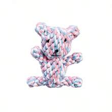 Juguetes de cuerda tejidos a mano y de colores para perros, juguetes de cuerda de animales divertidos, cuerda de zanahoria de dibujos animados, juguetes de peluche de conejo/león/pulpo/elefante/oso, adecuados para entrenamiento, limpieza de dientes y juego interactivo para perros medianos y pequeños - Multicolor - Ver 9