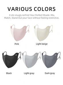 mohuan Women's UV Protection Ice Silk Beauty Face Mask, 3D Stereoscopic Sun Shading Anti-UV Essential For Commuting & Outdoor Cycling In Summer, Precise 3D Stereoscopic Cutting Flatters Face Shape, Ice Silk Breathable & Smudge-Proof, Adjustable Ear Straps - Multicolor - View 4