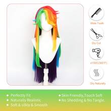 Yewell Cosplay假发，动漫角色Cosplay头饰，适合派对、日常佩戴和万圣节 - 拼色 - 查看 6